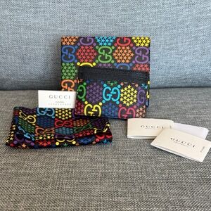 Gucci new Psychedelic monogram GG Supreme Wallet card case box dust cover